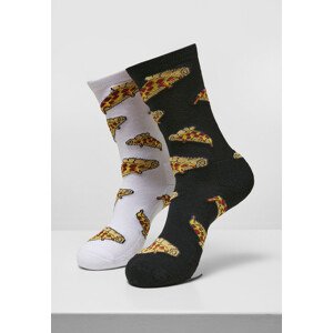 Mr. Tee Pizza Slices Socks 2-Pack black/white - 39–42