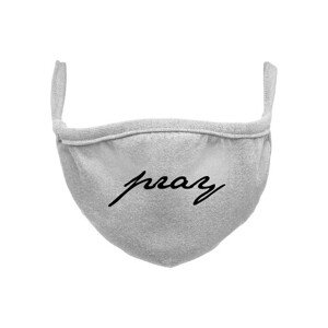 Mr. Tee Pray Wording Face Mask heather grey - UNI