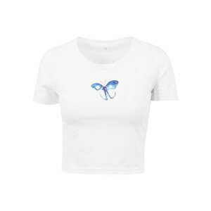 Mr. Tee Ladies Butterfly Cropped Tee white - S