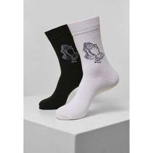 Mr. Tee Pray Hands Socks 2-Pack black/white - 39–42