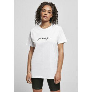 Mr. Tee Ladies Pray EMB Tee white - XS