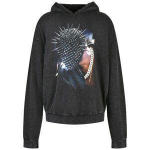 Mr. Tee Thorned Mask Oversize Hoody black acid washed - L