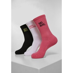 Mr. Tee Girl Gang Socks 3-Pack pink/wht/blk - 43–46