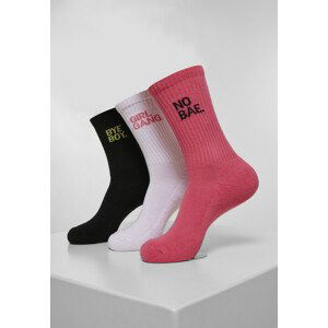 Mr. Tee Girl Gang Socks 3-Pack pink/wht/blk - 47–50