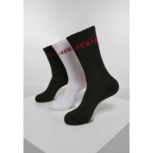 Mr. Tee Kebab Socks 3-Pack black/white - 39–42