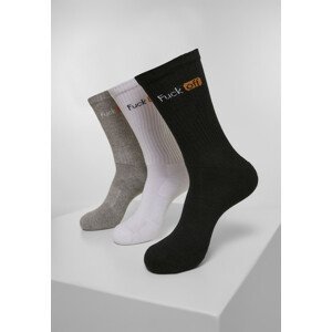 Mr. Tee Fuck Off Socks 3-Pack black/white lightgrey - 47–50