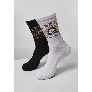 Mr. Tee Jesus Is My Bro Socks 2-Pack black/white - 39–42