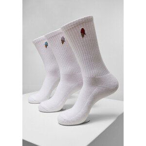 Mr. Tee Ice Cream Socks 3-Pack white - 39–42