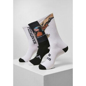 Mr. Tee Pizza Art Socks 3-Pack black/white/teal - 39–42