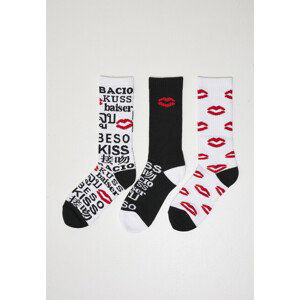 Mr. Tee Kiss Socks 3-Pack black/white/red - 35–38