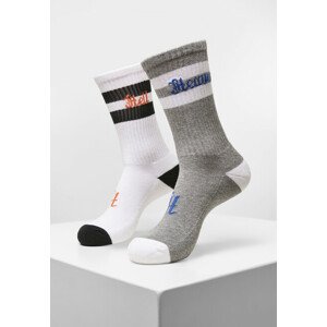 Mr. Tee Heaven Hell Socks 2-Pack grey/white - 43–46