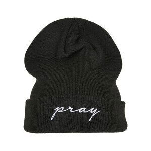 Mr. Tee Pray Embroidery Beanie black/white - UNI