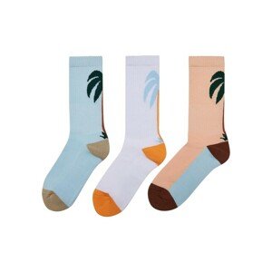 Mr. Tee Fancy Palmtree Socks 3-Pack white/multicolor - 43–46