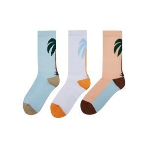 Mr. Tee Fancy Palmtree Socks 3-Pack white/multicolor - 47–50