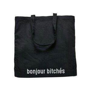 Mr. Tee Bonjour Bitches Oversize Canvas Tote Bag black - UNI