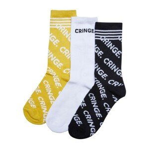 Mr. Tee Cringe Socks 3-Pack black/white/yellow - 43–46