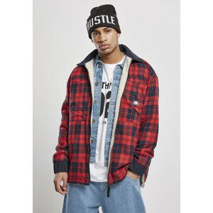 Southpole Check Flannel Sherpa Jacket red - L