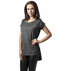 Urban Classics Ladies Long Back Shaped Spray Dye Tee darkgrey - XS