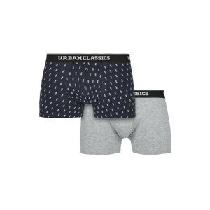 Urban Classics Men Boxer Shorts Double Pack small pineapple aop+grey - S