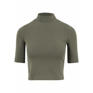 Urban Classics Ladies Cropped Turtleneck Tee olive - L