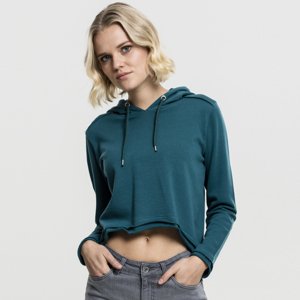 Dámska mikina Urban Classics Ladies Cropped Terry Hoody teal - XS