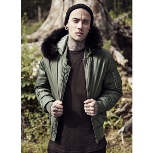 Urban Classics Hooded Basic Bomber Jacket olive - S