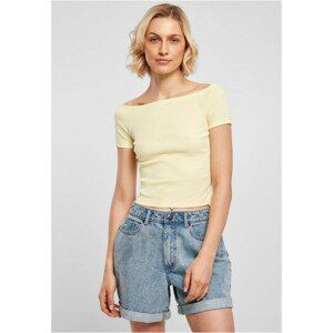 Urban Classics Ladies Off Shoulder Rib Tee softyellow - 3XL