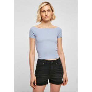 Urban Classics Ladies Off Shoulder Rib Tee violablue - XL