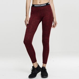 Urban Classics Ladies Active Melange Logo Leggings red/black/black - L