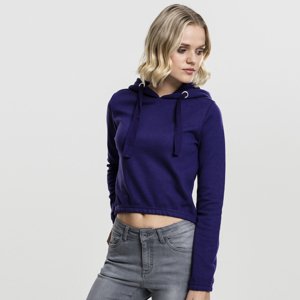 Dámska mikina Urban Classics Ladies Interlock Short Hoody regal purple - XL