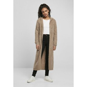 Urban Classics Ladies Hooded Feather Cardigan softtaupe - L