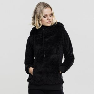 Mikina Urban Classics Ladies Long Teddy Hoody black - XS