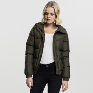 Urban Classics Ladies Hooded Puffer Jacket dark olive - XS