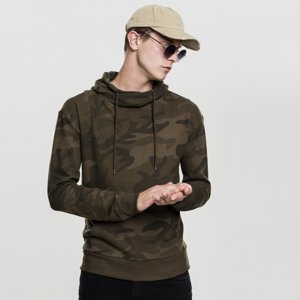 Mikina Urban Classics High Neck Camo Hoody olive camo - XXL