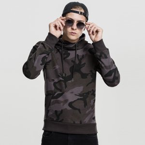 Mikina Urban Classics High Neck Camo Hoody dark camo - L