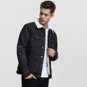 Urban Classics Sherpa Denim Jacket black washed - M