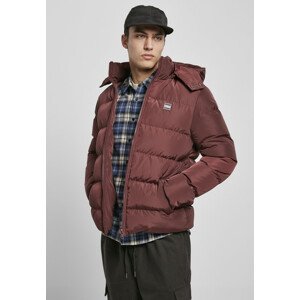 Urban Classics Hooded Puffer Jacket cherry - 3XL