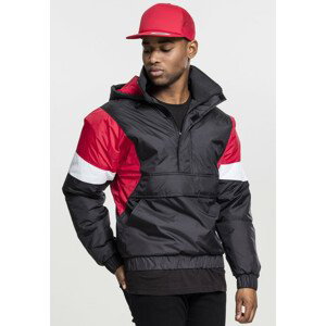Urban Classics 3 Tone Pull Over Jacket black/fire red/white - XL