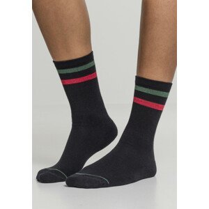 Urban Classics 3-Tone College Socks 2 Pack black/green/red - 39–42