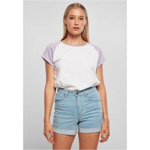 Urban Classics Ladies Contrast Raglan Tee white/lilac - XL