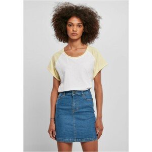 Urban Classics Ladies Contrast Raglan Tee white/softyellow - S