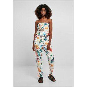 Urban Classics Ladies Viscose Bandeau Jumpsuit whitesandfruity - 5XL