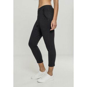 Urban Classics Ladies Open Edge Terry Turn Up Pants black - 4XL