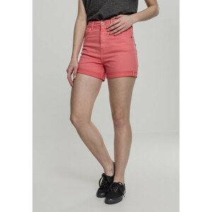 Urban Classics Ladies Highwaist Stretch Twill Shorts coral - 27