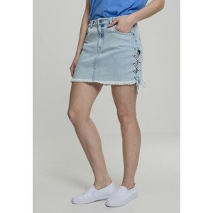 Urban Classics Ladies Denim Lace Up Skirt blue bleached - 28