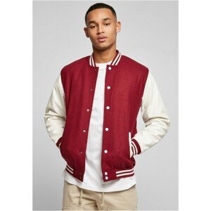 Urban Classics Oldschool College Jacket burgundy/white - 3XL