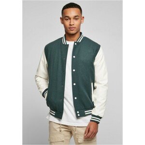 Urban Classics Oldschool College Jacket bottlegreen/white - L