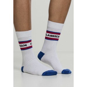 Urban Classics Logo Stripe Sport Socks 2-Pack white/red/blue - 35–38