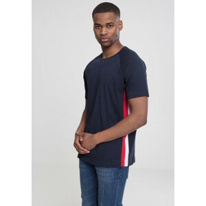 Urban Classics Raglan Side Stripe Tee navy/fire red/white - S