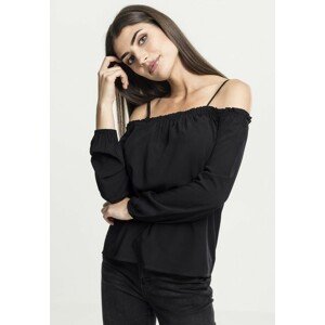 Urban Classics Ladies Cold Shoulder Smoke Longsleeve black - 5XL